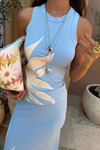 Ice Blue Sol Ribbed Tank