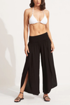 Shirred Waist Wrap Pant