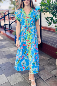 floral dress formal Satin Sweetheart Sky Blue A-line Long Prom Dresses with 3D Floral  Applique,MP472 main image 1