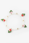 Tulips & White Pearl Bracelet