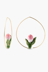 Pink Tulip Hoop Earring