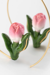 Pink Tulip Hoop Earring