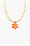 Red Lily Beaded Necklace