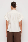 Olive Short Sleeve V Neck Top