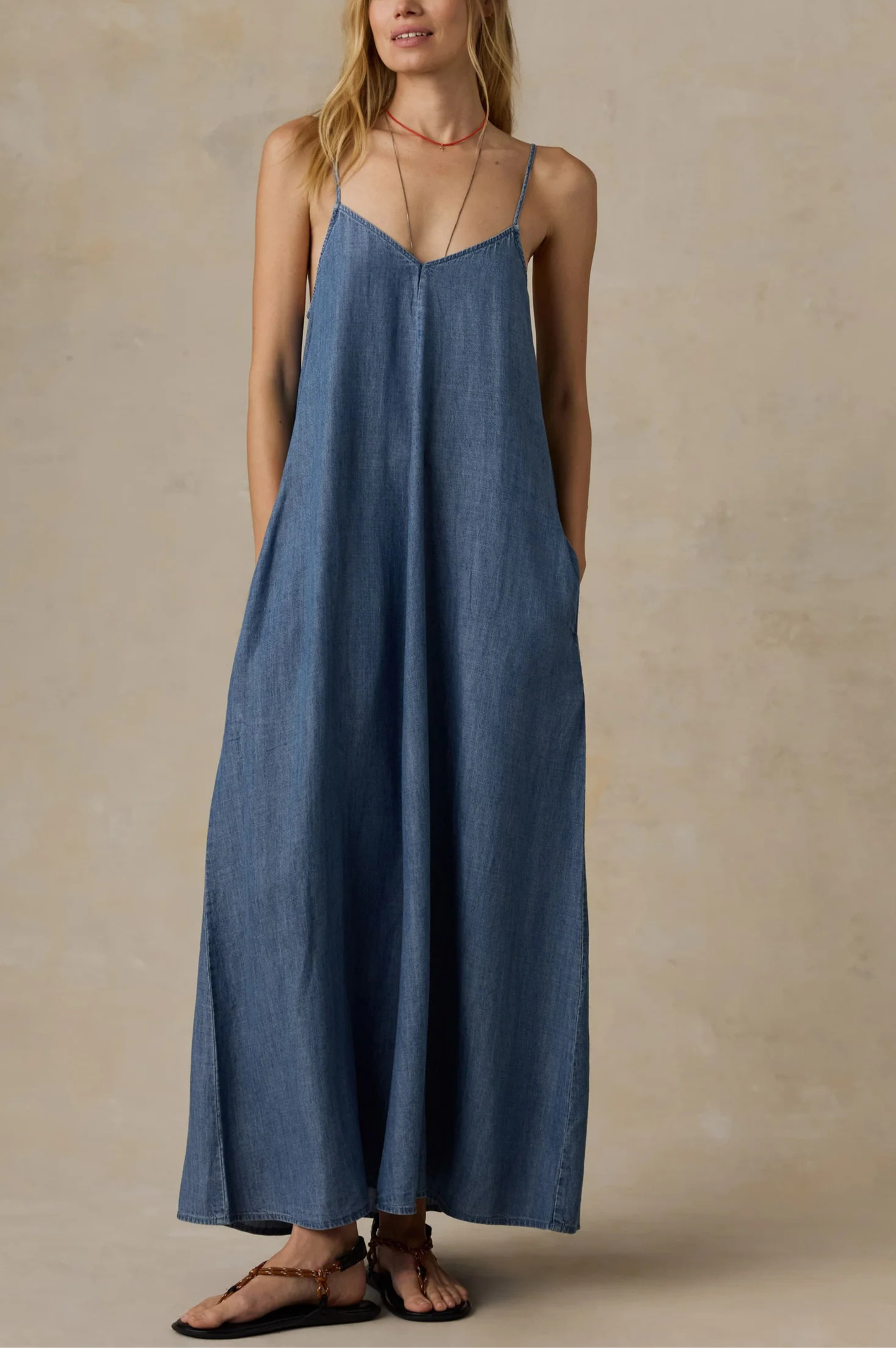 Faherty Women's Tried & True Chambray Slip Dress