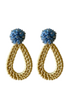 Ava Blue Rattan Teardrop Earring