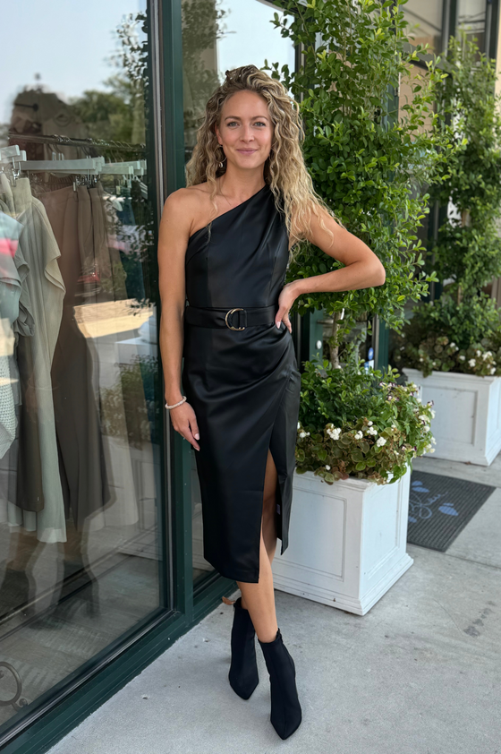 Candelaria Midi Vegan Leather Dress