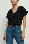 Stevie Cuffed V-Neck Top