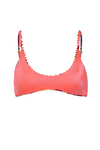 Coral Leafy Liberties Bikini Top