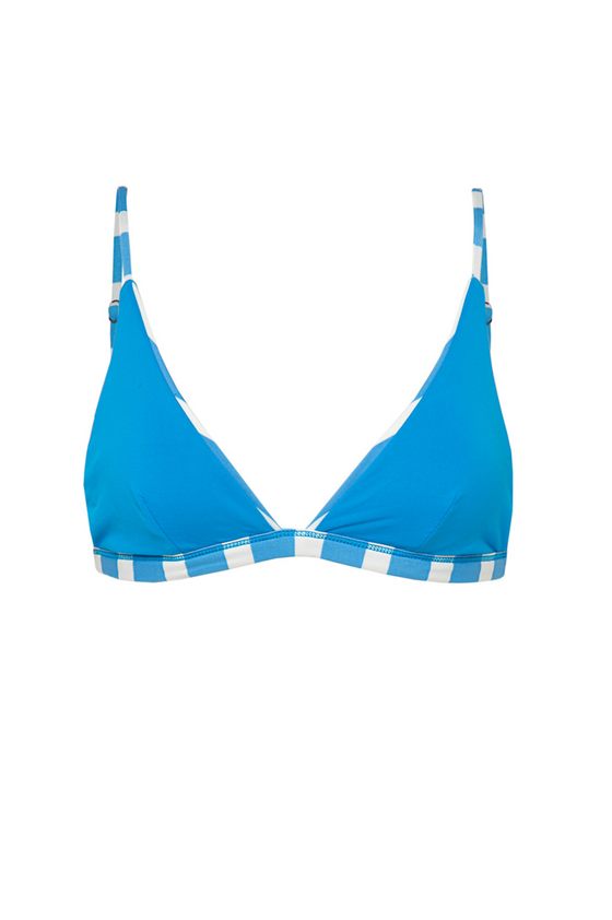 Azure Stripes Ivy Bikini Top