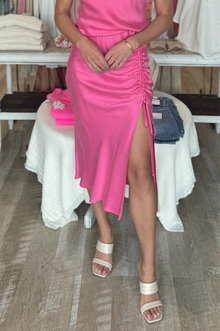  Fiona Shirred Midi Skirt