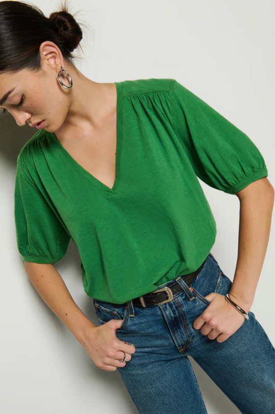 Edie Shirred Shoulder Top