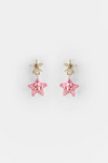 Gold and Pink Starfish Pendant Earring
