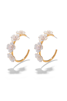 Floral Hoop Earrings