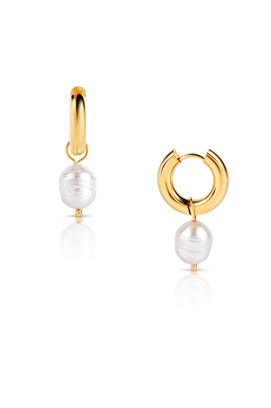 Melrose Mini Hoop Pearl Earring