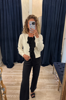  Dena Ribbon Tie Sweater