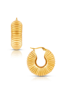  Coria Textured Hoop Earring - Gold