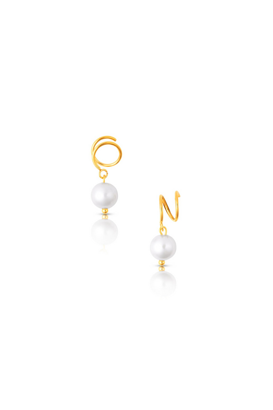 Cove Spiral Pearl Earrings